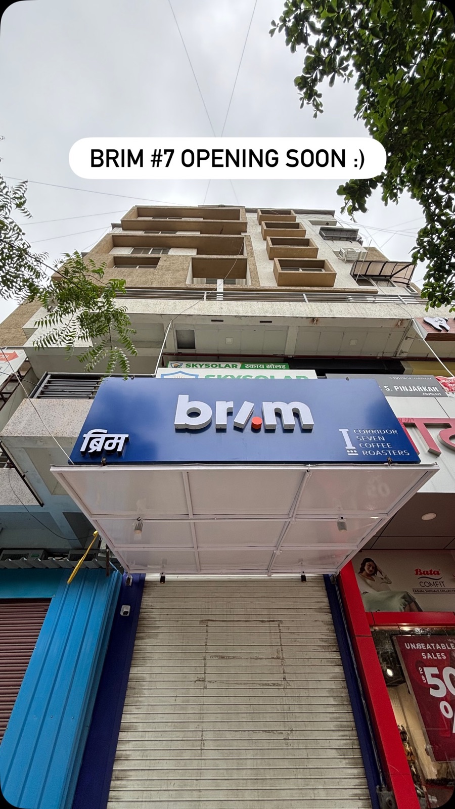 Brim storefront signage in Nagpur