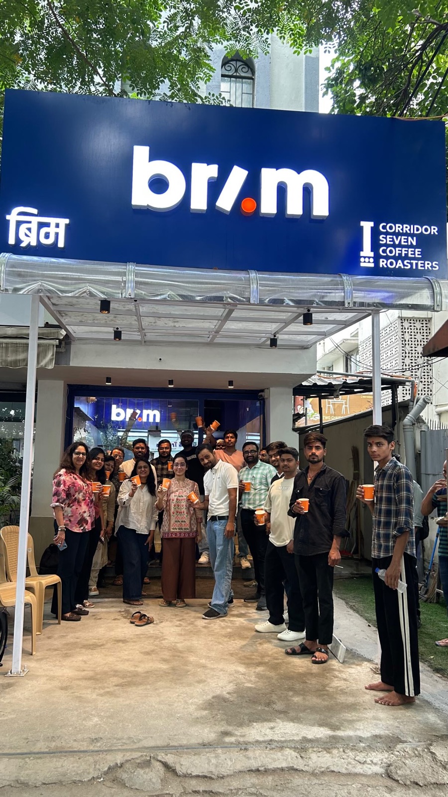 The Brim team outside a neighborhood store