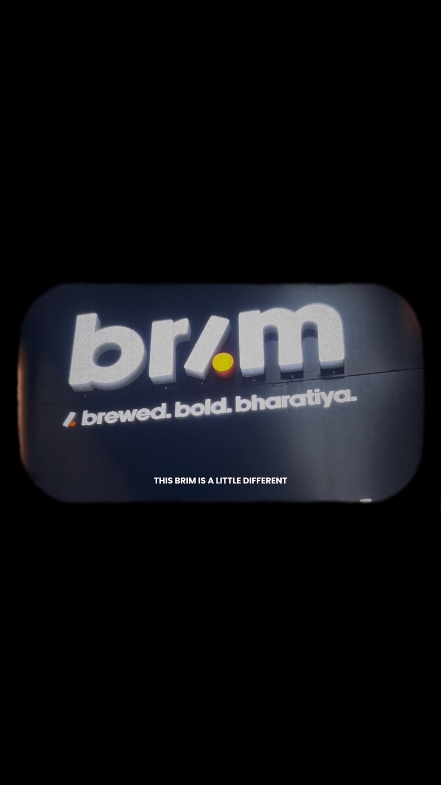 A Brim serving tray with the brewed bold bharatiya mark